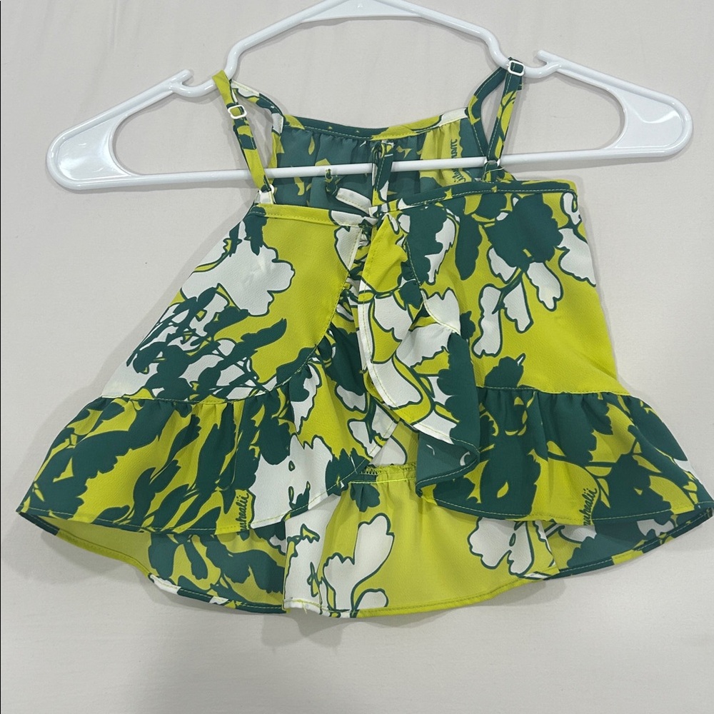 Manuhealii Green and Yellow girls size medium top - Picture 2 of 5